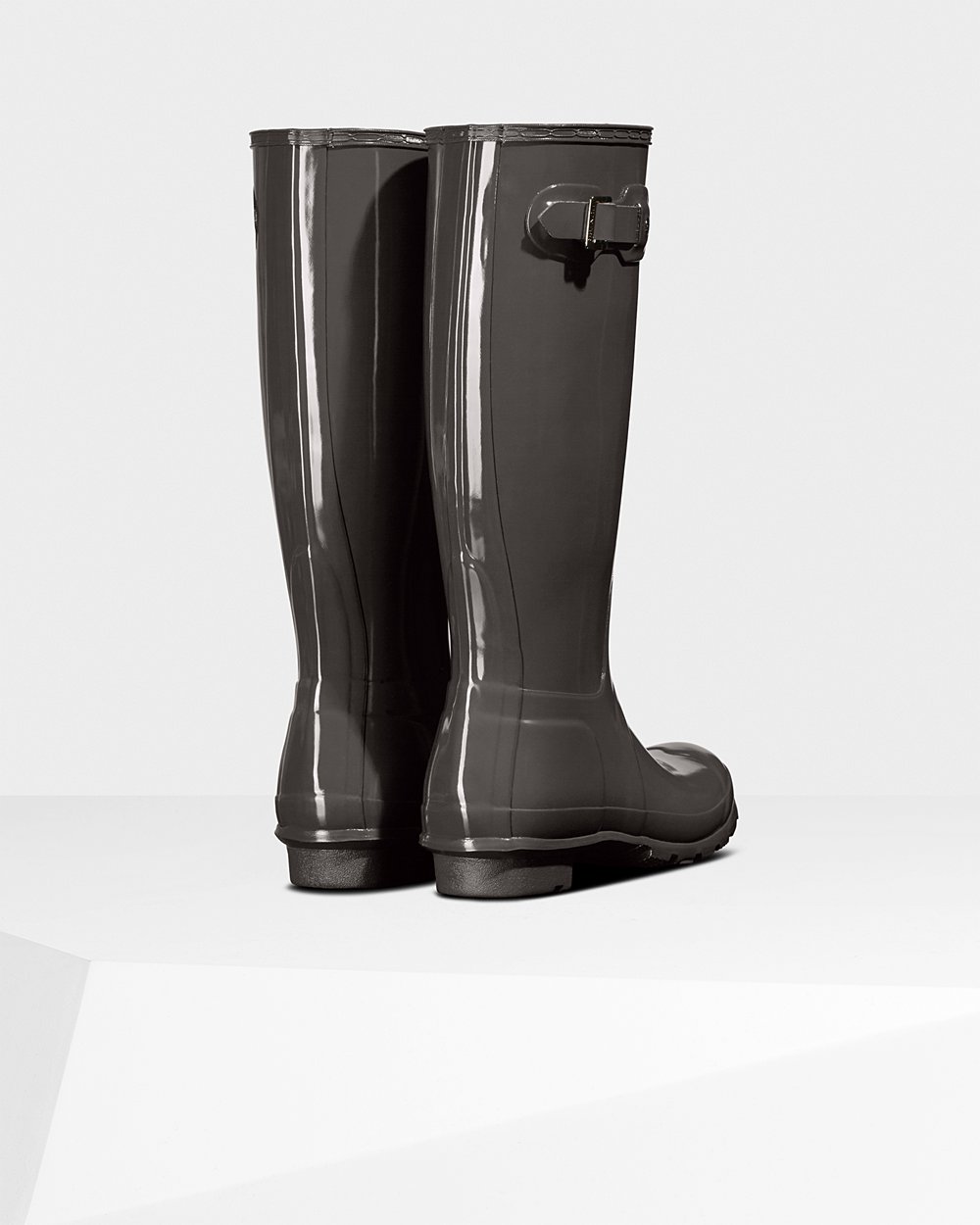 Hunter Original Gloss Tall Rain Boots - Buy Online Womens Grey - ZXVNKA593